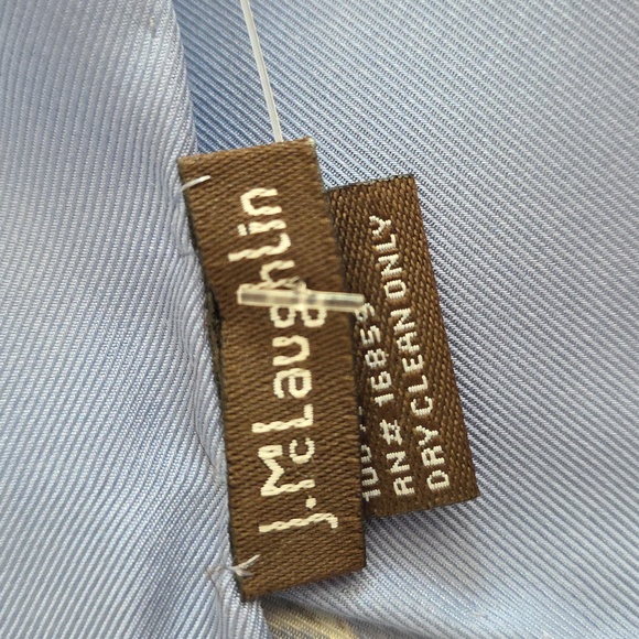 J. McLaughlin Blue and Multicolor Garden Theme Silk Scarf.  NWT - Picture 5 of 8